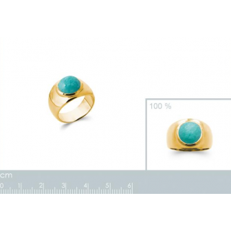 Bague plaqué-or 750/000 5 microns Amazonite 2921960