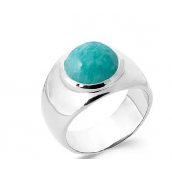 Bague argent 925/000 rhodié Amazonite DER1960