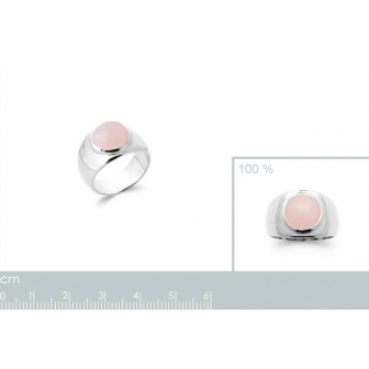 Bague argent 925/000 rhodié Quartz rose 1921980