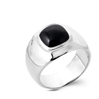 Bague argent 925/000 rhodié onyx 1922007