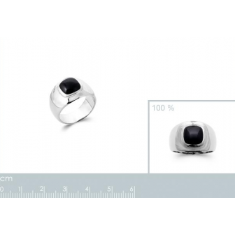 Bague argent 925/000 rhodié onyx 1922007