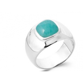 Bague argent 925/000 rhodié Amazonite DER2060
