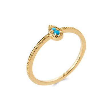 Bague plaqué-or 750/000 5 microns et pierre synthétique 2921030