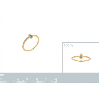 Bague plaqué-or 750/000 5 microns et pierre synthétique 2921030