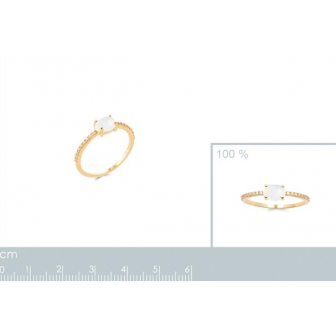 Bague plaqué-or 750/000 5 microns oz et pierre véritable 2921210