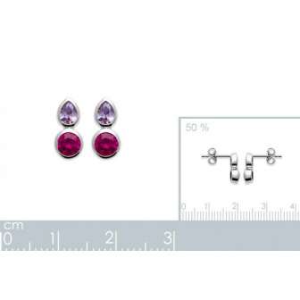 Boucles d'oreilles argent rhodié 925/000 et Pierres synthétiques 13000970
