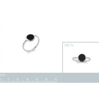 Bague argent rhodié 925/000 et agate noire 1920007