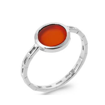 Bague argent rhodié 925/000 et Agate rouge 1920020