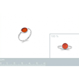 Bague argent rhodié 925/000 et Agate rouge 1920020