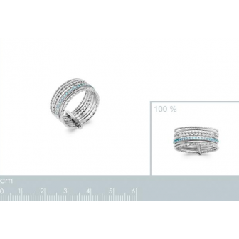 Bague argent rhodié 925/000 et pierres synthétiques 1923460
