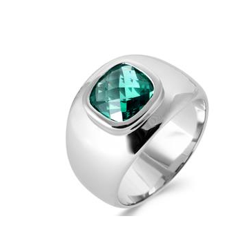 Bague argent rhodié 925/000 pierre synthétique 1923650