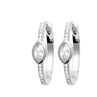 Créoles argent rhodié 925/000 oz 1644010