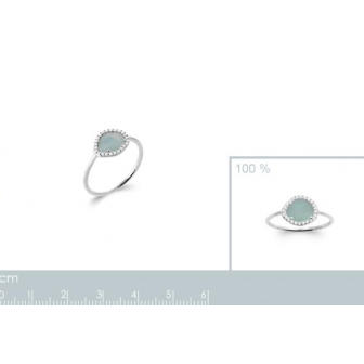 Bague argent rhodié 925/000 agate bleue 1924560