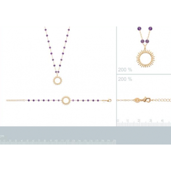 Collier plaqué-or 750/000 3 microns Améthyste 97354145