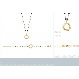 Collier plaqué-or 750/000 3 microns rubis zoisite 97354345