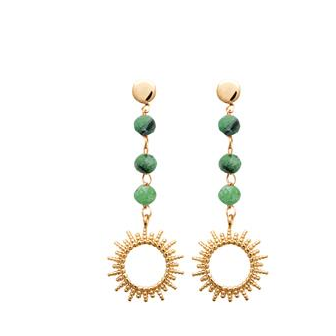 Boucles d'oreilles plaqué-or 750/000 3 microns Rubis zoïsite DZA00450