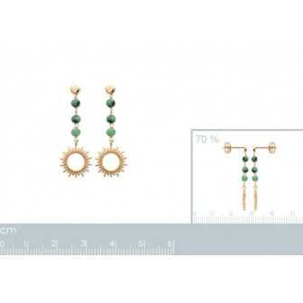 Boucles d'oreilles plaqué-or 750/000 3 microns Rubis zoïsite 23000450