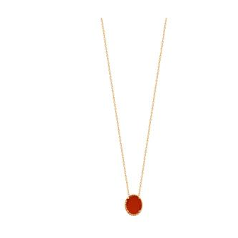 Collier plaqué-or 750/000 3 microns Agate rouge 97358045