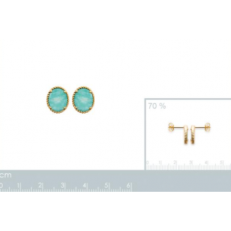 Boucles d'oreilles plaqué-or 750/000 3 microns pierre Amazonite 23001360