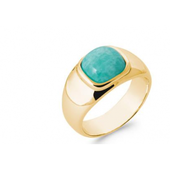 Bague plaqué-or 750/000 5 microns amazonite 2924160