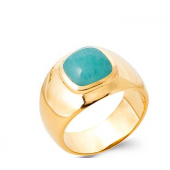 Bague plaqué-or 750/000 5 microns Amazonite 2922060
