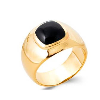 Bague plaqué-or 750/000 5 microns onyx 2922007