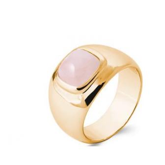 Bague plaqué-or 750/000 5 microns quartz rose DZA2080