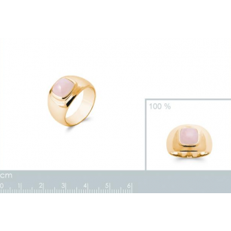 Bague plaqué-or 750/000 5 microns quartz rose 2922080
