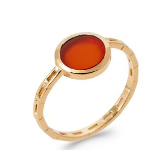 Bague plaqué-or 750/000 5 microns et Agate rouge 2920020