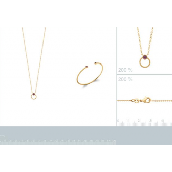 Collier plaqué-or 750/000 3 microns Améthyste 97351545