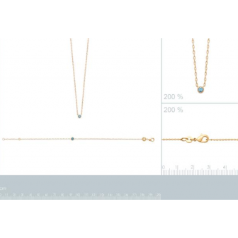 Collier plaqué-or750/000 3 microns et pierre synthétique 97356145