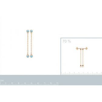 Boucles d'oreilles plaqué-or 750/000 3 microns pierres synthétiques 2599460