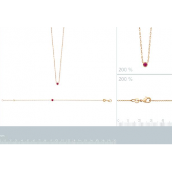 Bracelet plaqué-or 750/000 3 microns pierre synthétique 97356018