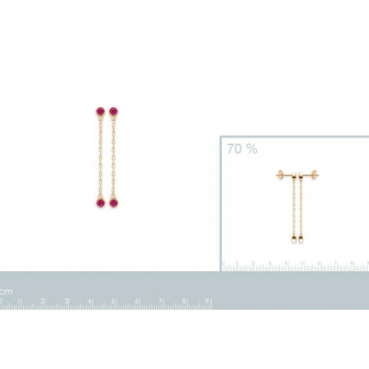 Boucles d'oreilles plaqué-or 750/000 3 microns pierres synthétiques 2599420