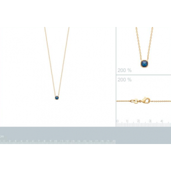 Collier plaqué-or 750/000 3 microns pierre synthétique 973555
