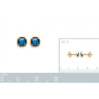 Boucles d'oreilles plaqué-or 750/000 3 microns et pierres synthétiques 2598940