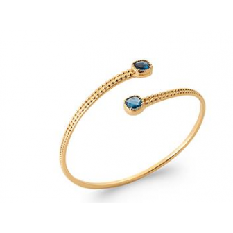 Jonc plaqué-or 750/000 3 microns et pierres synthétiques 973501