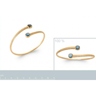 Jonc plaqué-or 750/000 3 microns et pierres synthétiques 973501