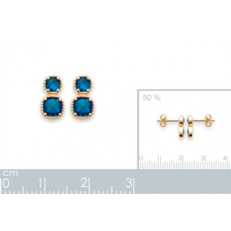 Boucles d'oreilles plaqué-or 750/000 3 microns pierres synthétiques 2599040