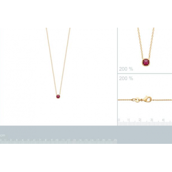 Collier plaqué-or 750/000 3 microns et pierre synthétique 973554