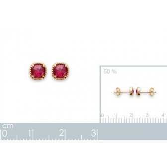 Boucles d'oreilles plaqué-or 750/000 3 microns et pierres synthétiques 2598920