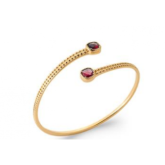 Jonc plaqué-or 750/000 3 microns pierres synthétiques DZA500