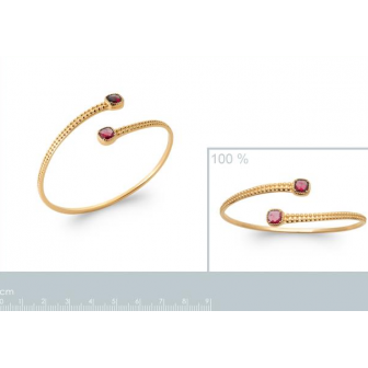 Jonc plaqué-or 750/000 3 microns pierres synthétiques 973500