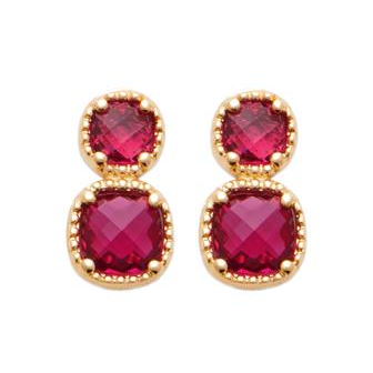 Boucles d'oreilles plaqué-or 750/000 3 microns pierres synthétiques 2599020