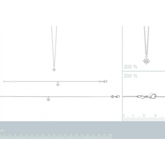 Chaîne de cheville argent rhodié 925/000 oz 87355225
