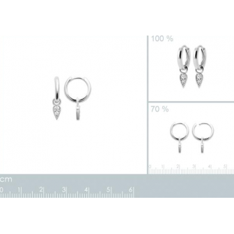 Créoles argent rhodié 925/000 oz 1643010