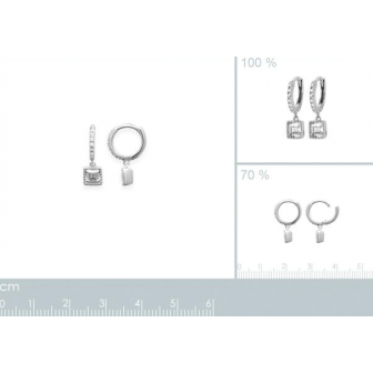 Créoles argent rhodié 925/000 oz 1643810