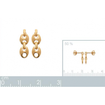 Boucles d'oreilles plaqué-or 750/000 3 microns 2592100