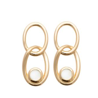 Boucles d'oreilles plaqué-or 750/000 3 microns et pierres de lune UHB4810