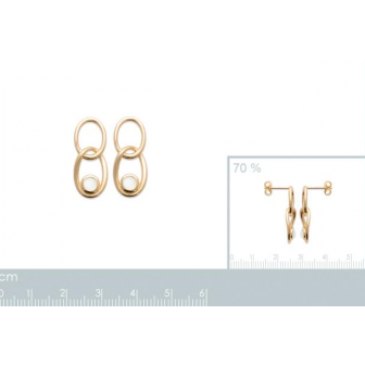 Boucles d'oreilles plaqué-or 750/000 3 microns et pierres de lune 2594810